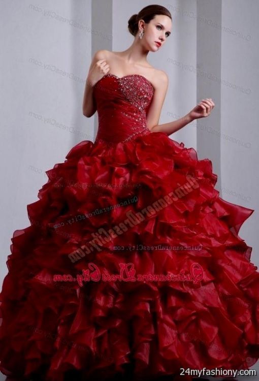 quinceanera dresses dark red looks | B2B Fashion