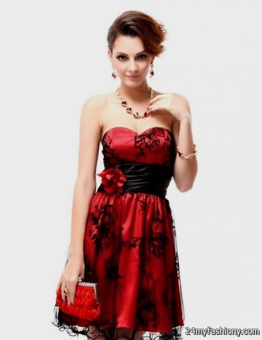 Black And Red Wedding Dresses Short - bestweddingdresses