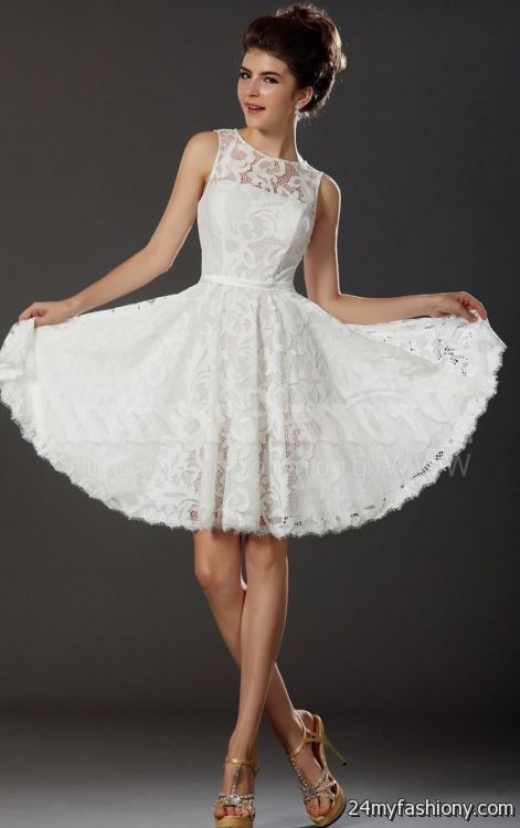 short white lace graduation dresses looks - B2B Fashion