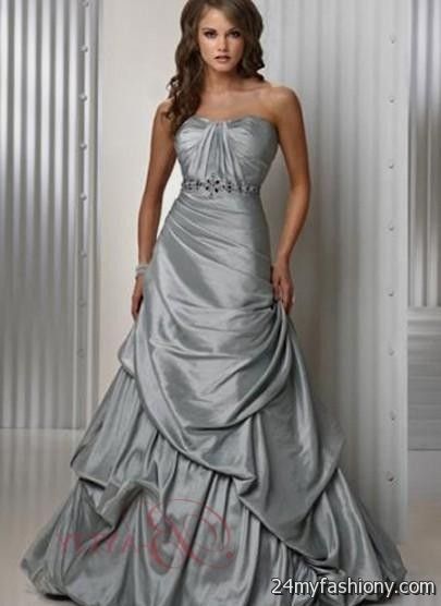 silver ball gowns with sleeves looks - B2B Fashion