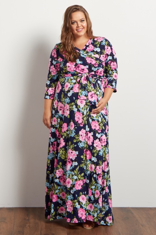 Plus size maxi dresses with 3/4 sleeves 2023-2024 - B2B Fashion