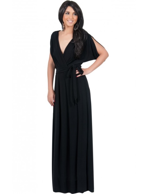 Plus size maxi dresses with 3/4 sleeves - B2B Fashion