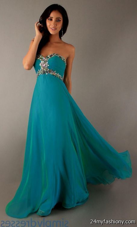 long teal prom dresses looks - B2B Fashion