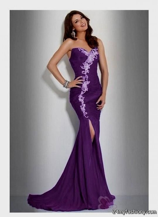 purple fishtail dress