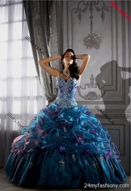  quinceanera  dresses  peacock  color looks B2B Fashion