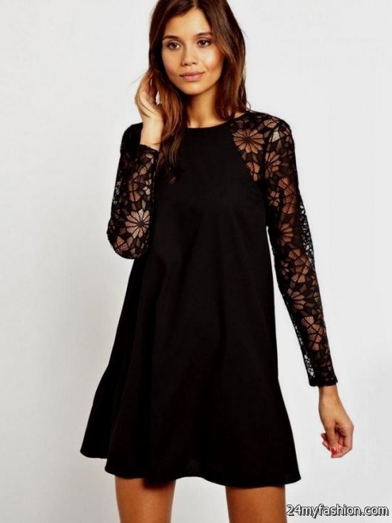 long sleeve black dress looks - B2B Fashion