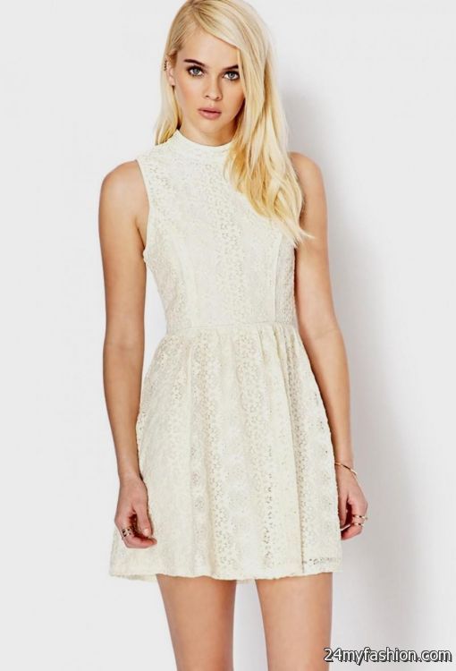 long sleeve white lace dress forever 21 looks 2023-2024 - B2B Fashion