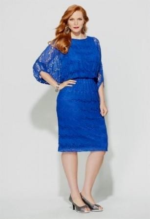 Royal blue cardigan plus size women dress mini