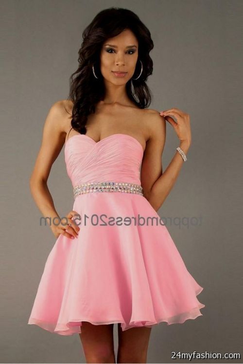 short pink prom dresses looks - B2B Fashion