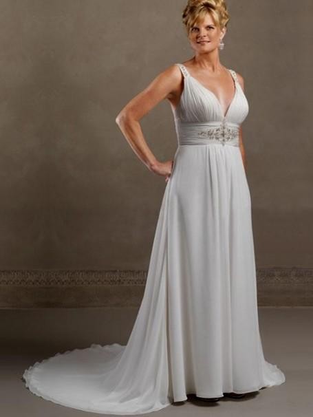 simple plus  size  wedding  dresses  with color  looks B2B 
