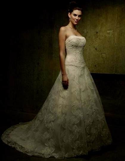 antique gold lace wedding dress 2017-2018