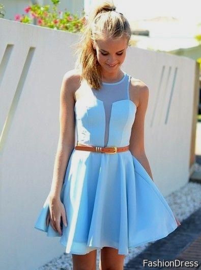baby blue casual dress 2017-2018