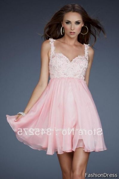 baby pink short prom dresses 2017-2018