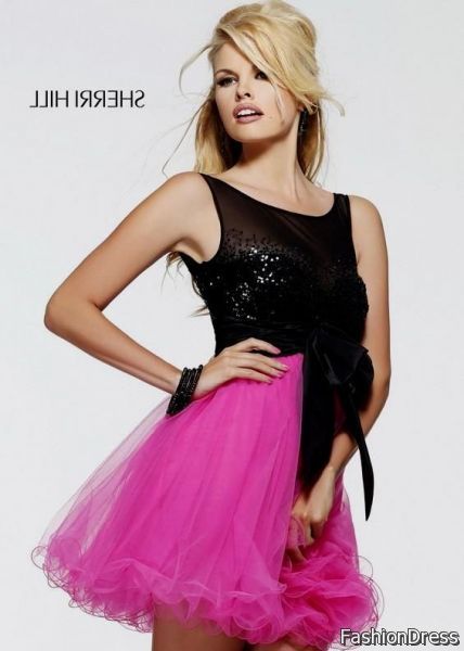 black and pink cocktail dresses 2017-2018