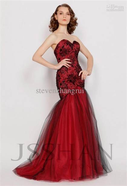 black and red lace prom dresses 2018