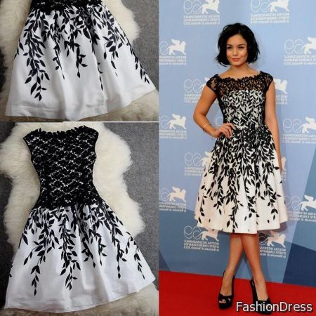 black and white cocktail dress for prom 2017-2018