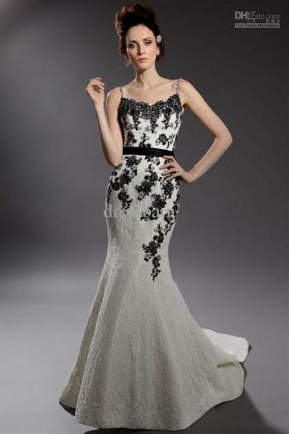 black and white lace ball gown - B2B Fashion