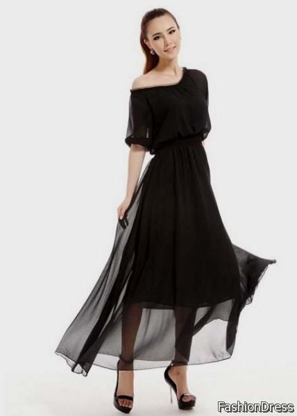 black dress with half sleeves 2017-2018