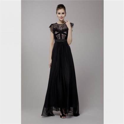 black dress with lace cap sleeves 2017-2018