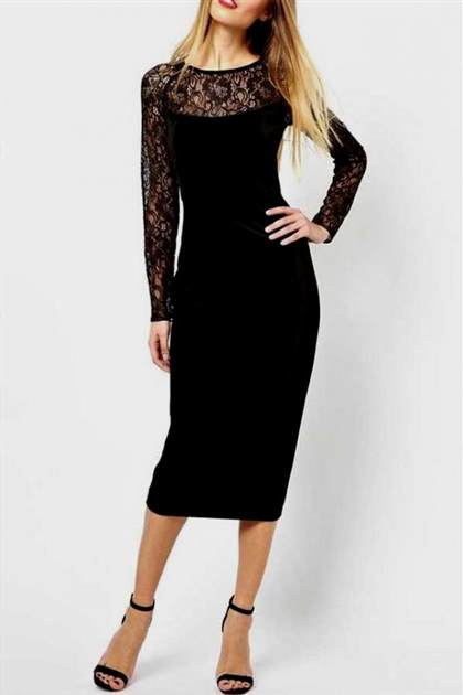 black lace midi dress 2017-2018
