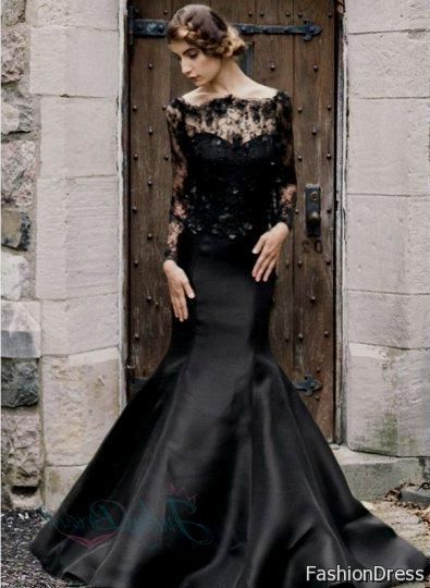 black lace sleeve dress 2017-2018
