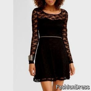 black lace sleeve dress forever 21 2017-2018