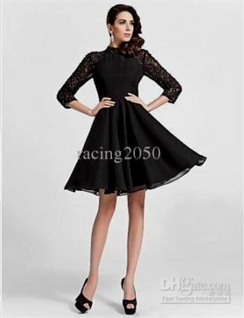 black party dress with sleeves 2017-2018