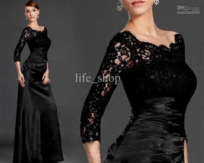 black prom dresses with lace sleeves 2017-2018