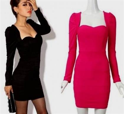 black short dresses with long sleeves 2018