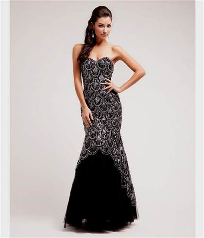 black strapless mermaid prom dress 2017-2018
