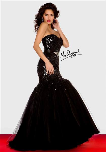black strapless mermaid prom dress 2017-2018