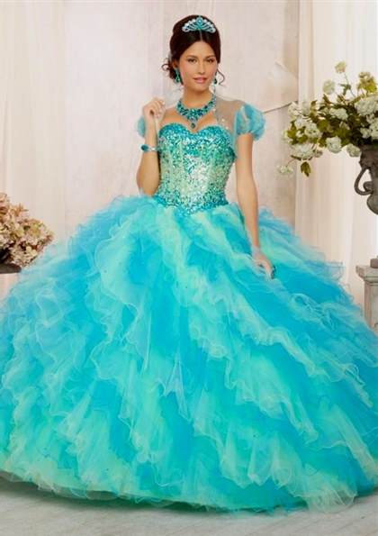 blue and white ombre quinceanera dresses - B2B Fashion