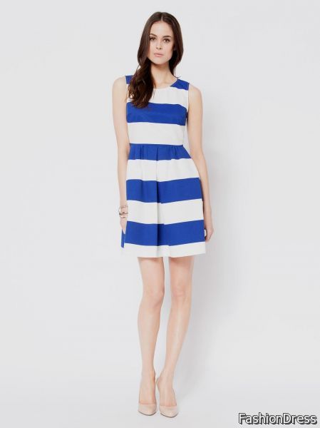 blue and white striped dress 2017-2018