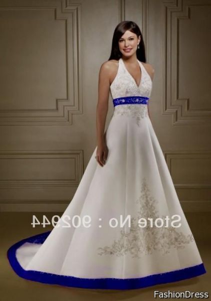 blue and white wedding dress 2017-2018