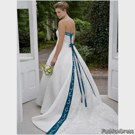 blue and white wedding dress 2017-2018