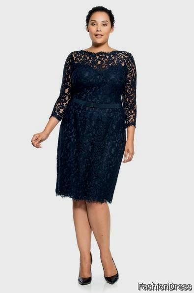 blue lace dress with 3/4 sleeves 2017-2018