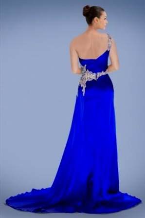 blue prom dresses one shoulder 2017-2018