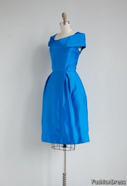 blue vintage cocktail dress 2017-2018