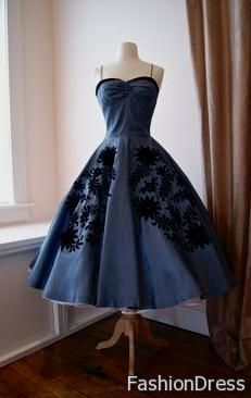 blue vintage cocktail dress 2017-2018