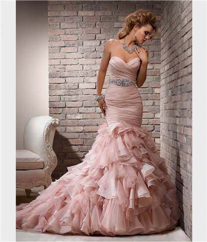 blush lace wedding dress plus size 2017-2018