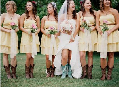 bridesmaid dress with cowboy boots 2018