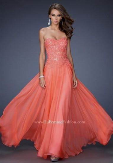 bright peach prom dresses 2017-2018