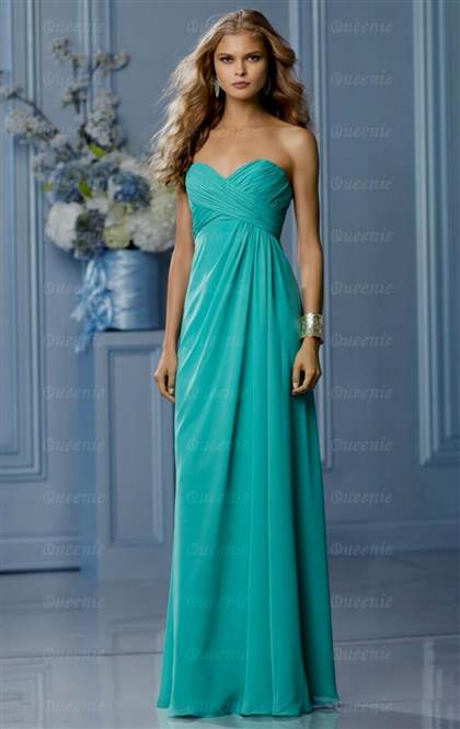 bright teal bridesmaid dresses with straps 2017-2018