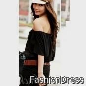 casual black dress with belt 2017-2018