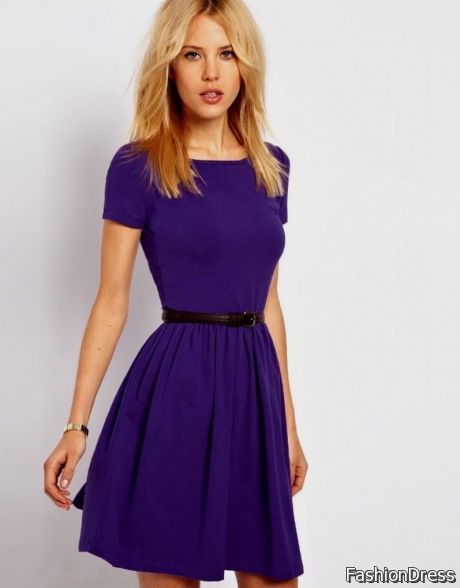 casual lavender dress with sleeves 2017-2018