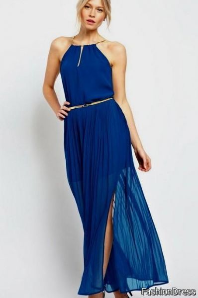 casual long blue dress 2017-2018