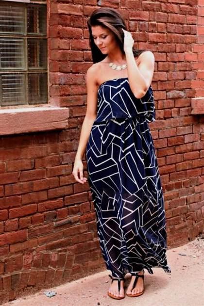 casual strapless maxi dress 2017-2018