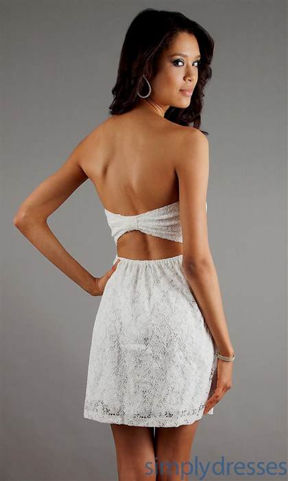 casual white strapless dress 2017-2018