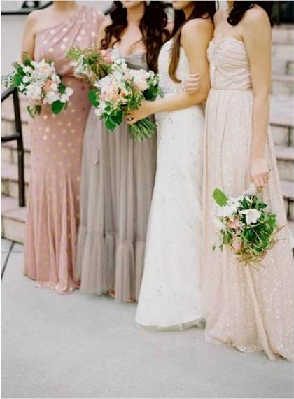 champagne and blush bridesmaid dress 2017-2018