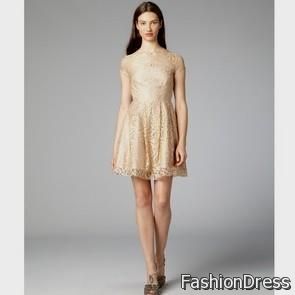 champagne lace cocktail dress 2017-2018